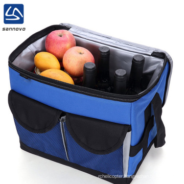 bulk soft anti-tearing foldable blue food thermo bag for travel